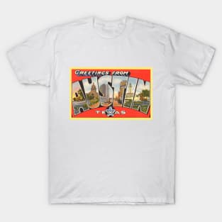 Greetings from Austin, Texas - Vintage Large Letter Postcard T-Shirt